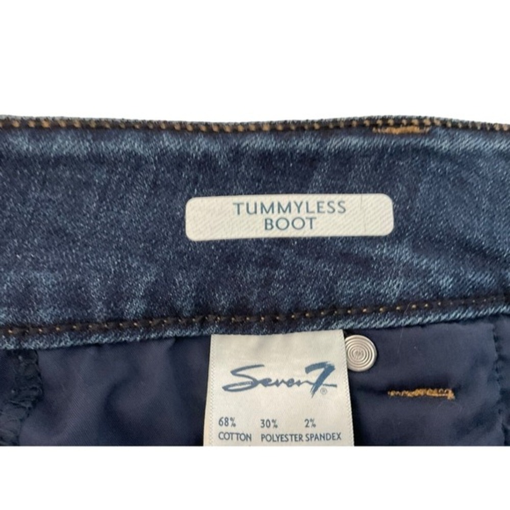 Seven7 Tummyless Bootcut Jeans Dark Wash Blue Stretch High Rise Plus 24W - Picture 12 of 14